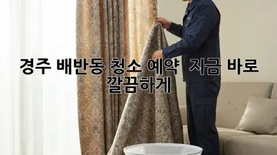 경주 배반동 청소 예약 🏡✨ 지금 바로 깔끔하게!